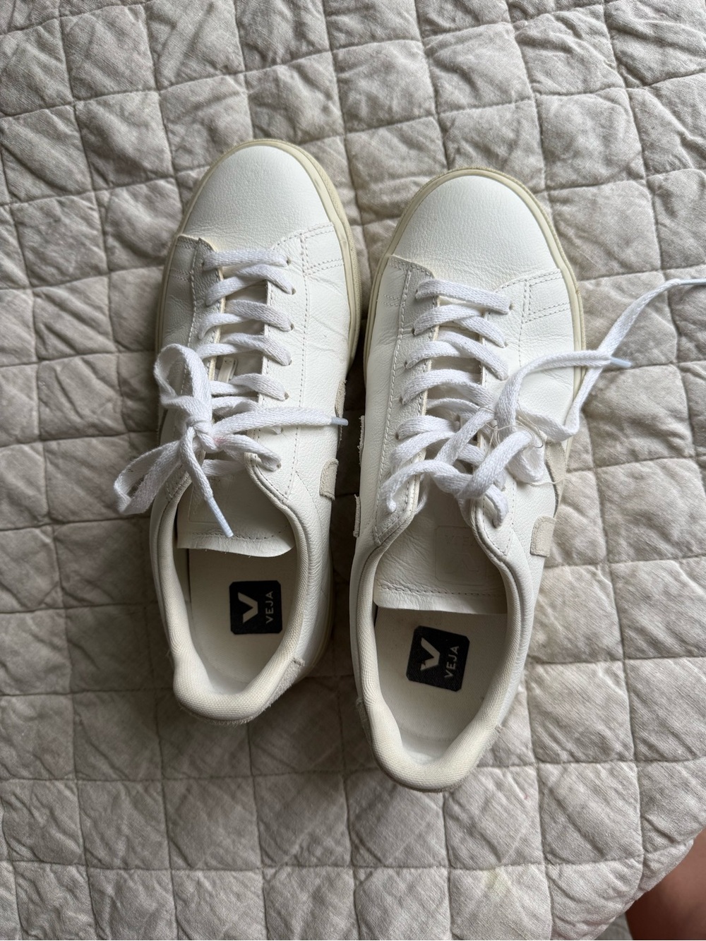 Veja White Leather Low-Top Sneakers